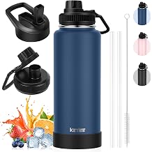 Thermal Mug Coffee Mug to Go 40 oz KETIEE Drinking Bottle Stainless Steel 1 Litre Sports Water Bottle with Straw 2 Lids Leak-Proof Water Bottle BPA-Free Thermos Flask Coffee Mug