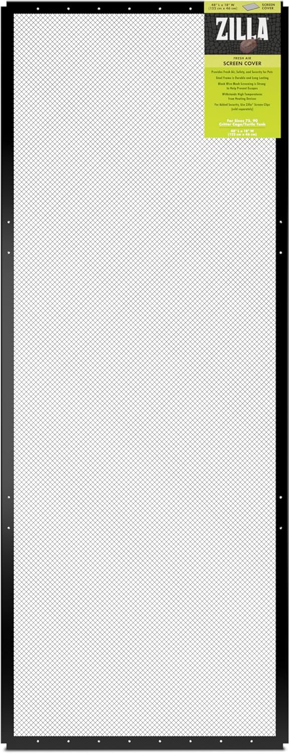 Zilla 11435 Fresh Air Screen Cover, 48-Inch by 18-Inch,Black 48" x 18"