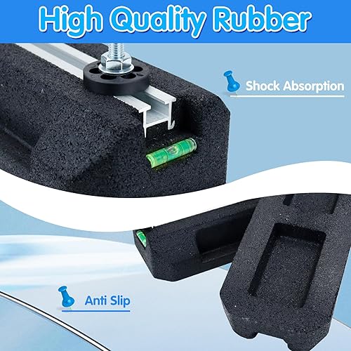 Miniatura 4 de Air Jade Kit de base de montaje en suelo para condensadores de aire acondicionado mini split sin conductos, soporte aislante de goma antivibración,