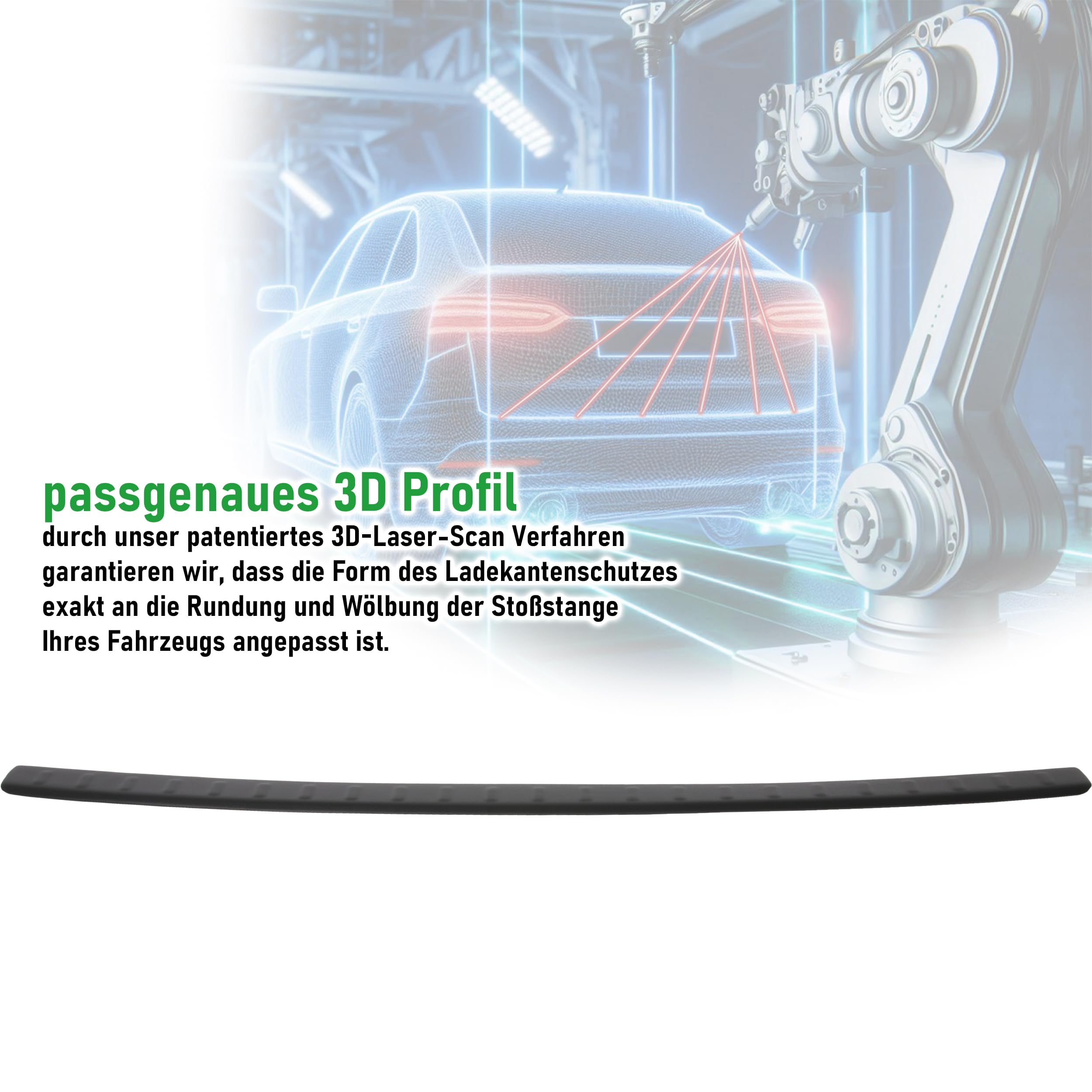 RECAMBO Protezione paraurti in plastica ABS compatibile con Seat Arona / KJ7 / anno di costruzione dal 2017 > robusto e su misura protezione ottimale per il paraurti