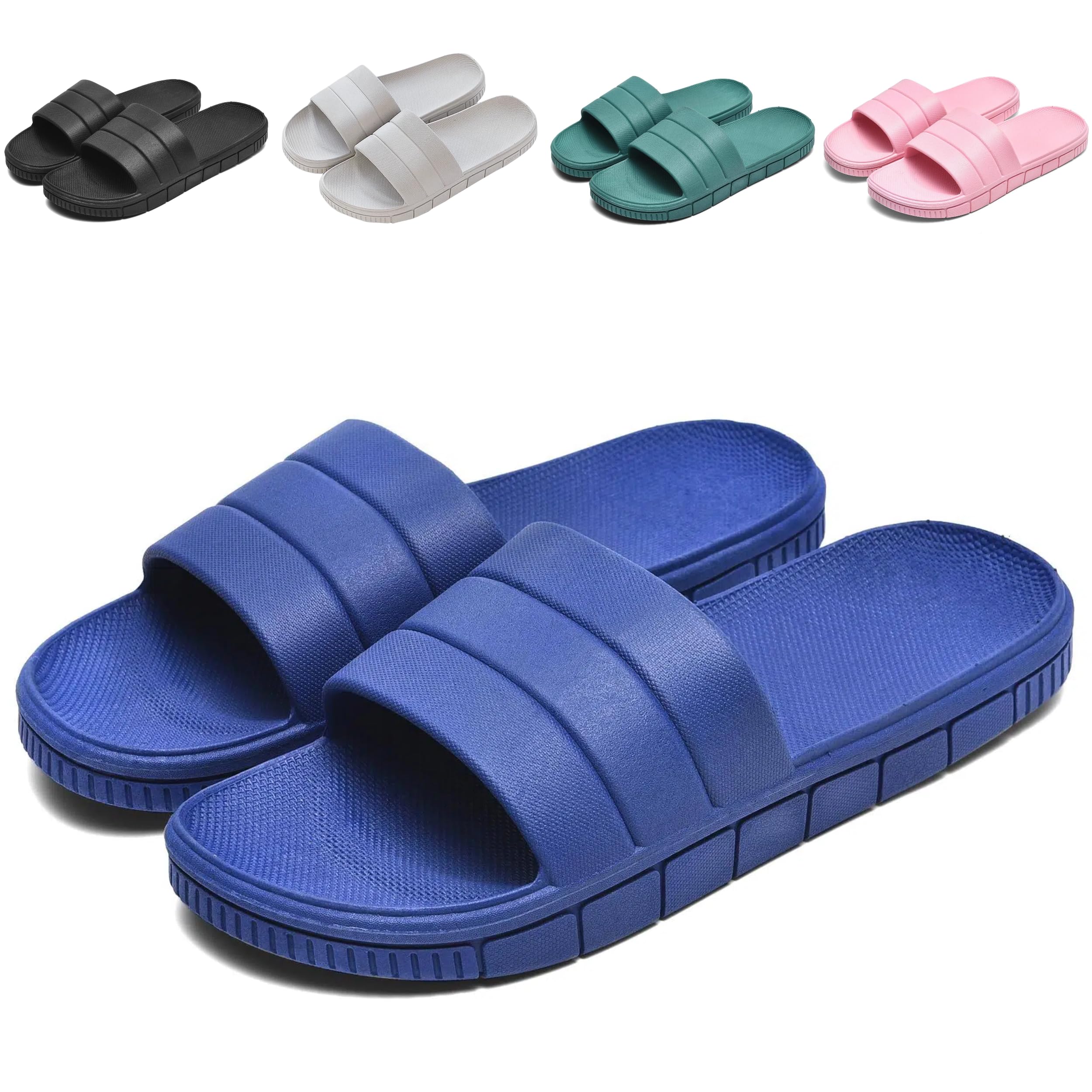 YoveGxlthrea Badeschuhe Damen Herren Hausschuhe Slippers Sommer Slide Pantoletten Badelatschen Strand Indoor/Outdoor Rutschfest Badeschlappen EU 36-46