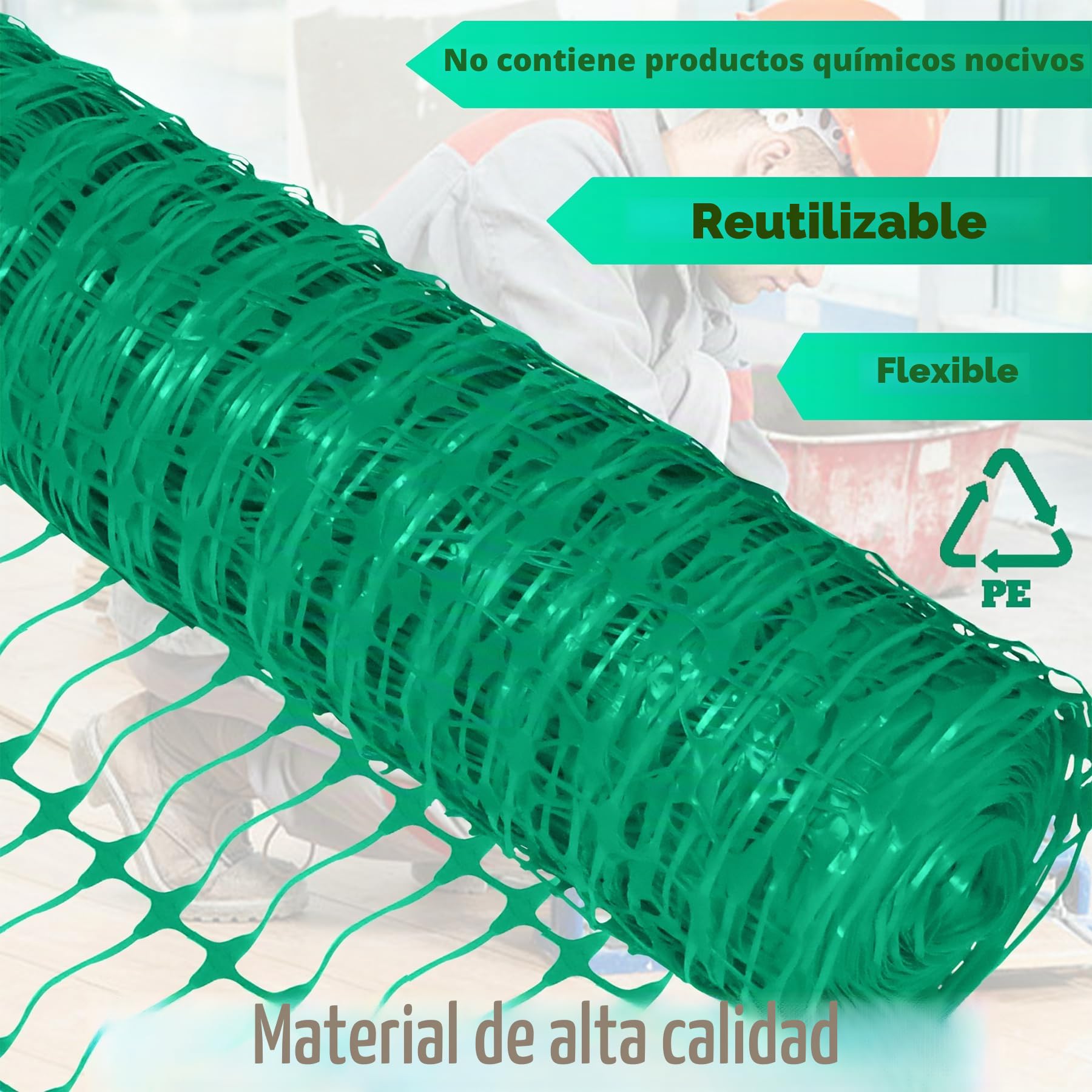 Froadp Valla de pasto de 1 m x 30 m, valla de pollo con clavos y cintas, red de protección de plástico, valla móvil, valla de limitación multifuncional, valla de ovejas, valla para perros, red de aves