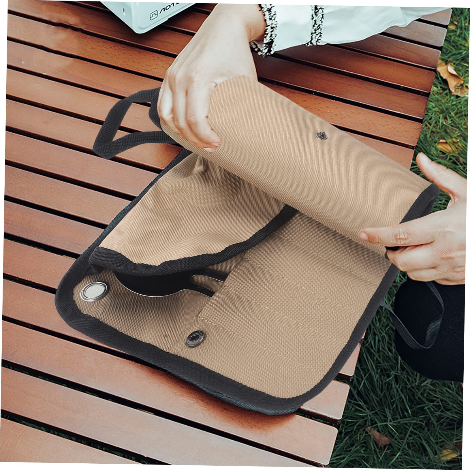 YARNOW Campinggeschirr Besteckset Für Picknick Tragbarem Campingzubehör Und Faltbarer Geschirrtasche Praktisches Geschirr Und Besteck Outdoor-aktivitäten