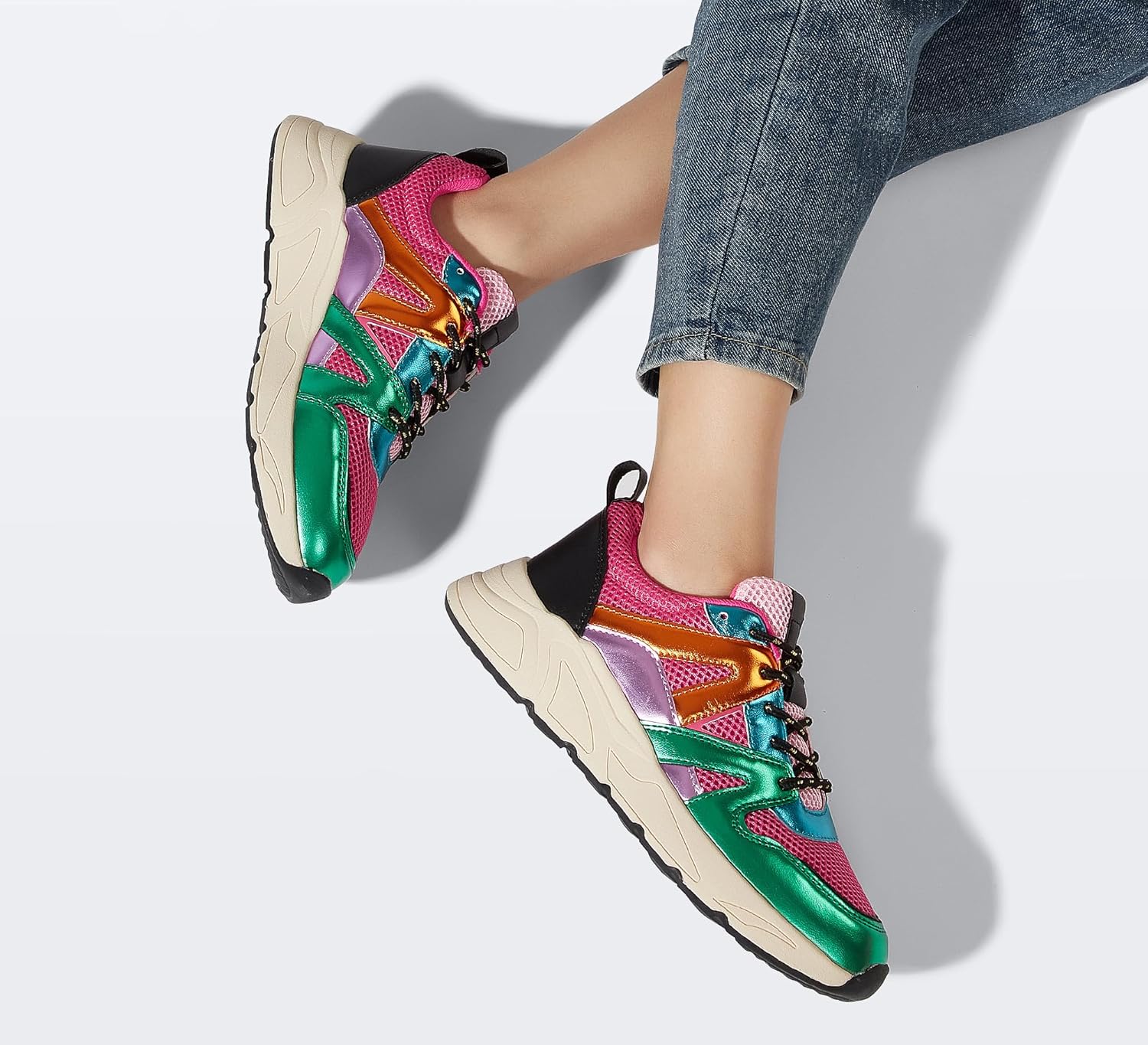 LUCKY STEP Women‘s Fashion Cusual Sneakers Platform Classic Leopard Walking Tennis Travel Shoes Chunky Colorful Lifestyle Sneakers - Image 7