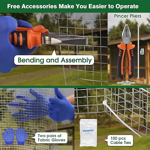 Miniatura 19 de HOPERAN Black Hardware Cloth - Malla de 1/2 pulgada, 36 x 50 pies, alambre de pollo recubierto de PVC calibre 19, vinilo + valla galvanizada