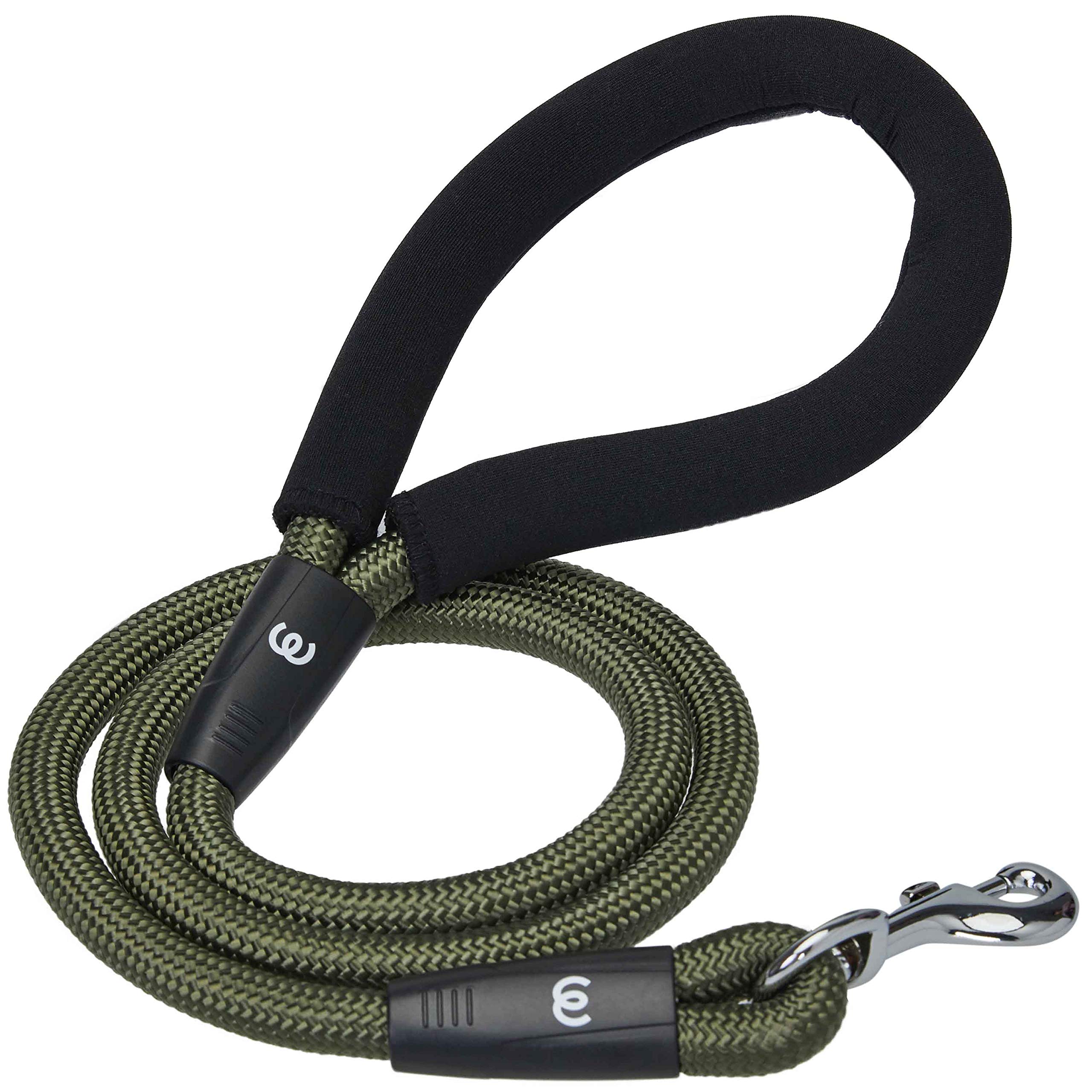 Blueberry Pet Essentials Better Basics Dog Rope Leash with Comfortable Padded Handle, 4 ft, Military Green, Heavy Duty Strong Training Leashes for Dogs