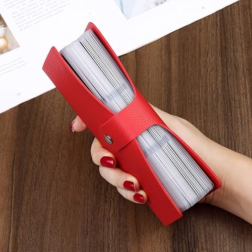 Miniatura 6 de Organizador de tarjetas de crédito RFID, soporte para tarjetas de visita para hombres y mujeres con 96 ranuras para tarjetas, soporte de cuero de