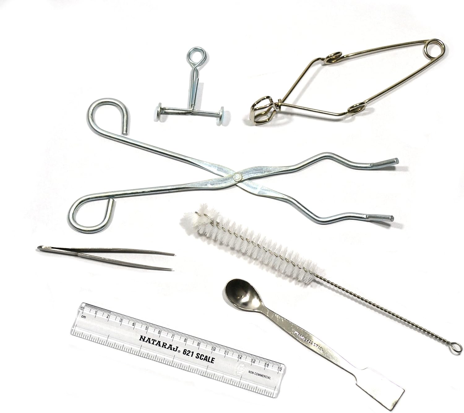 EISCO Labs Basic Starter Laboratory Tool Set arranged on a white background