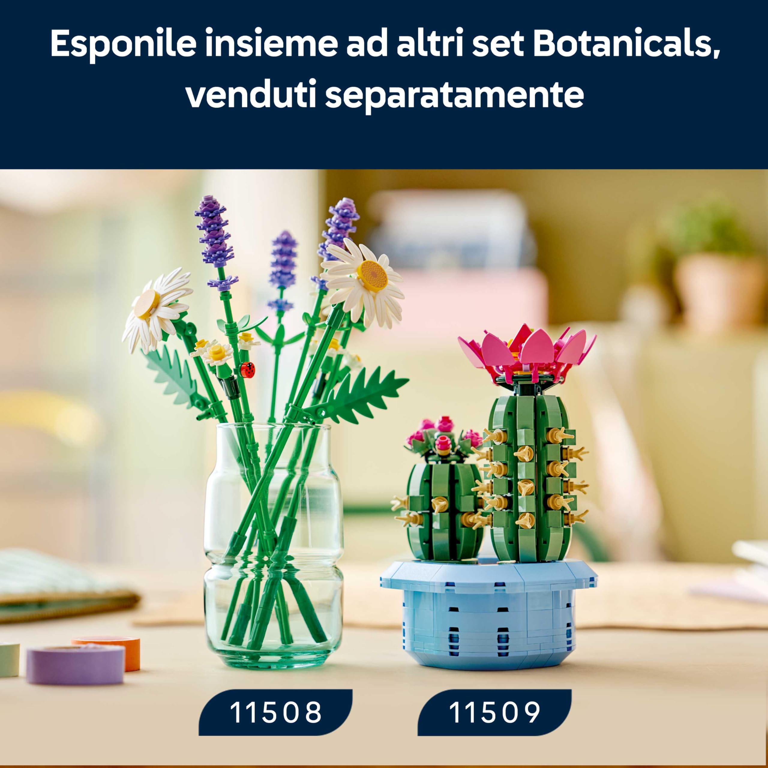 LEGO Botanicals Margherite 11508 Bouquet di Fiori Artificiali per Decorazione Camera da Letto Regalo Compleanno