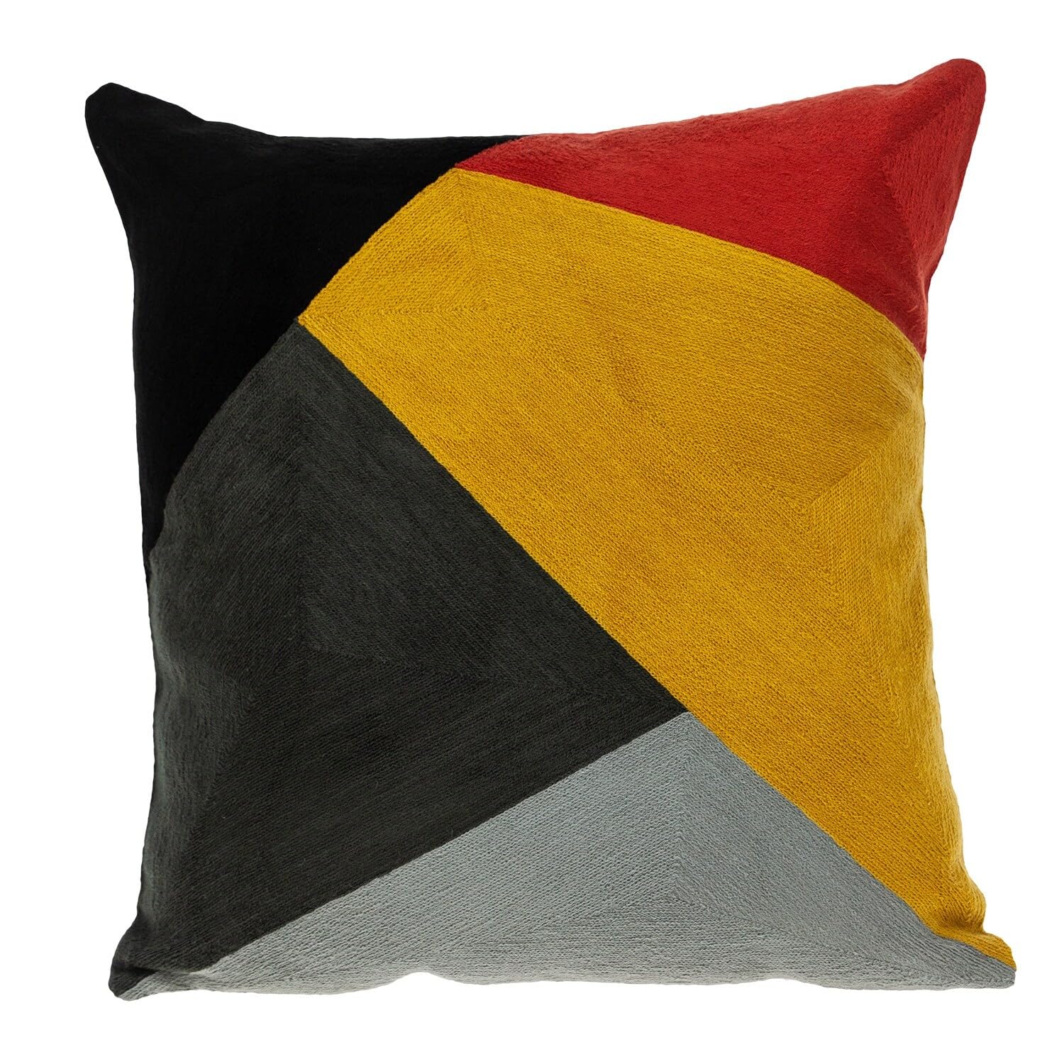 Bed Bath Beyond 20 X 20 Mustard Yellow and Black Geometric Zippered 100 Cotton Throw Pillow