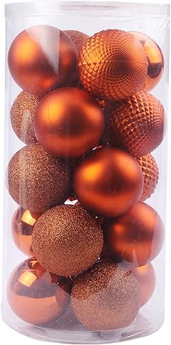 Miniatura 54 de YYCRAFT Adornos de bola de Navidad de 34 quilates de 1.2 pulgadas para árbol de Navidad, decoraciones de Navidad, ganchos inastillables incluidos