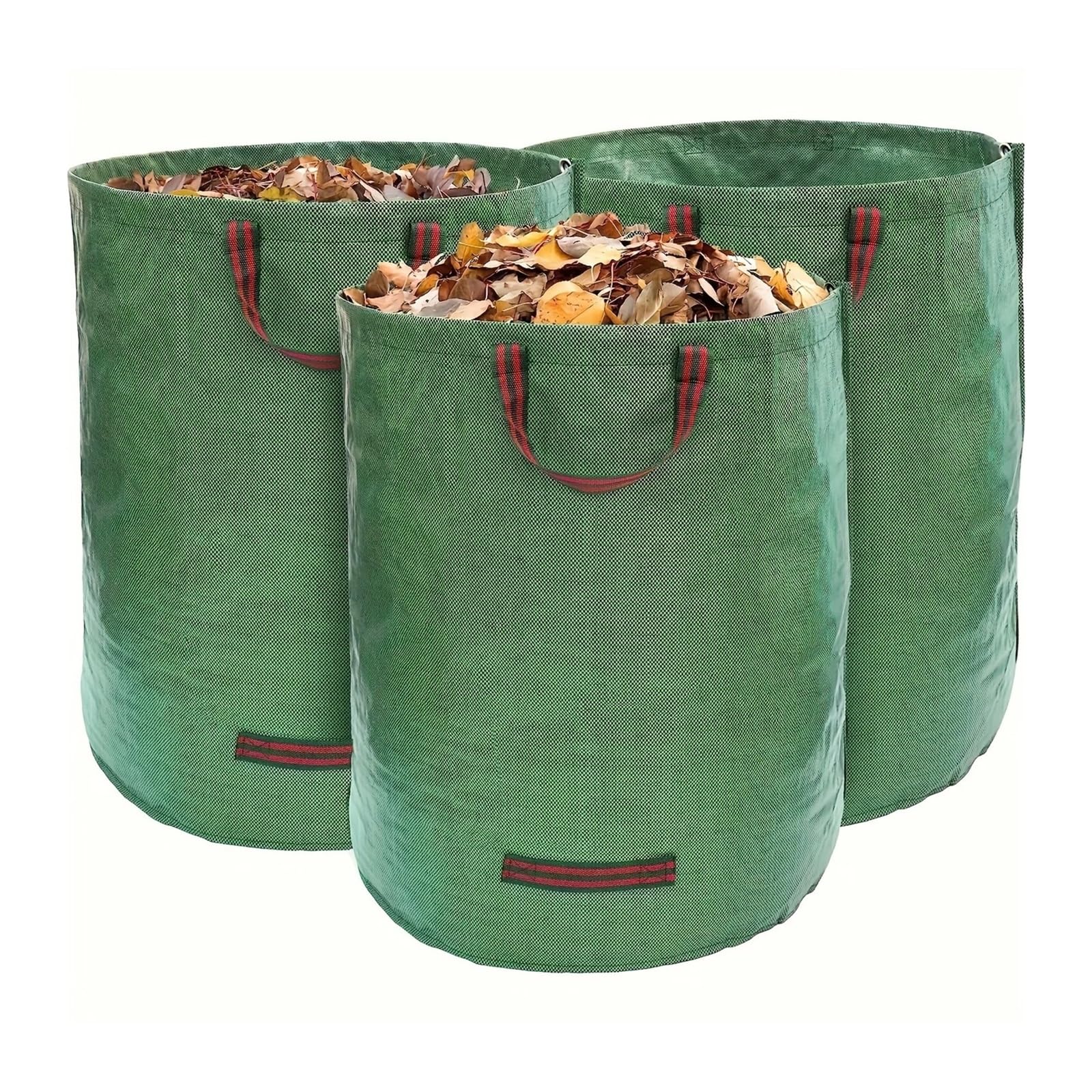 3-teiliges Set aus strapazierfähigen PP-Gartenabfallsäcken – wiederverwendbare Gartenabfallsäcke for Pflanzen, Gras-Organizer FüR Laub(50L)