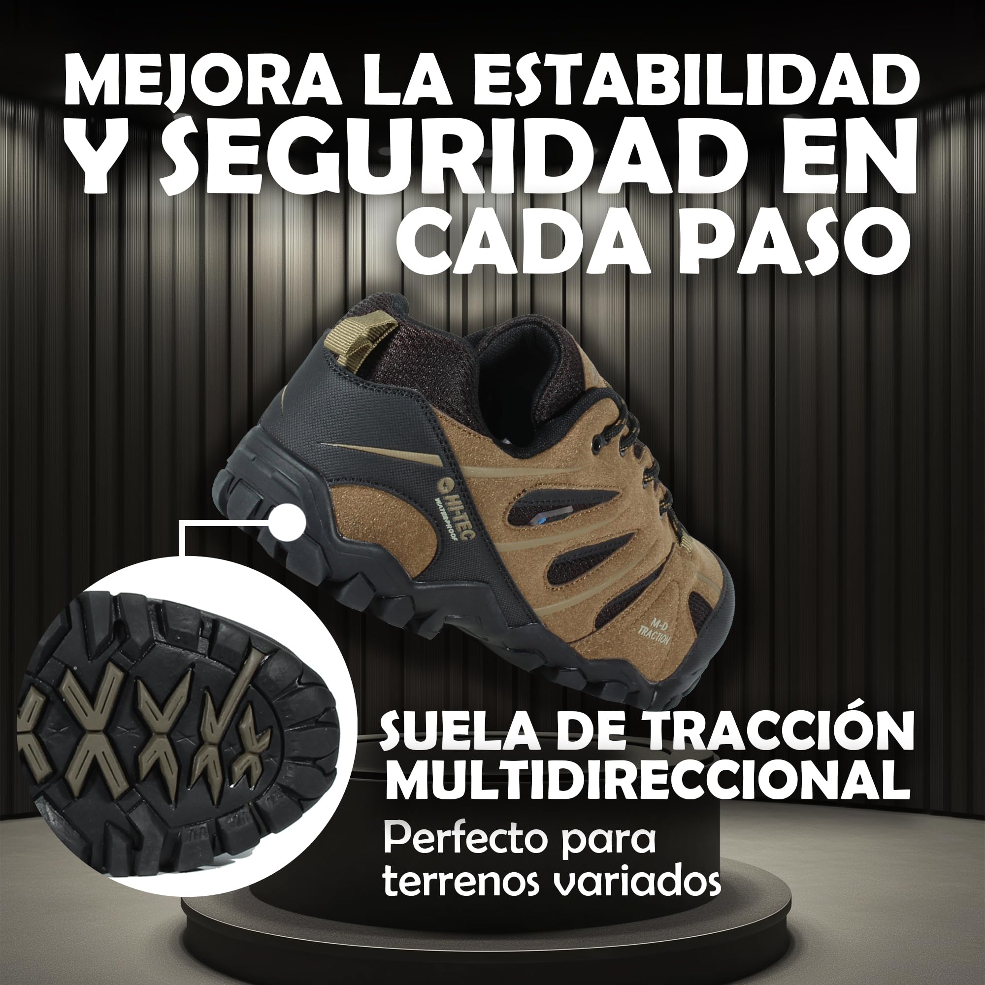 Hi-Tec Zapatillas Hombre de Senderismo Walker WP Transpirable y Membrana Impermeable Dri-Tec. Estilo y Comodidad Garantizados