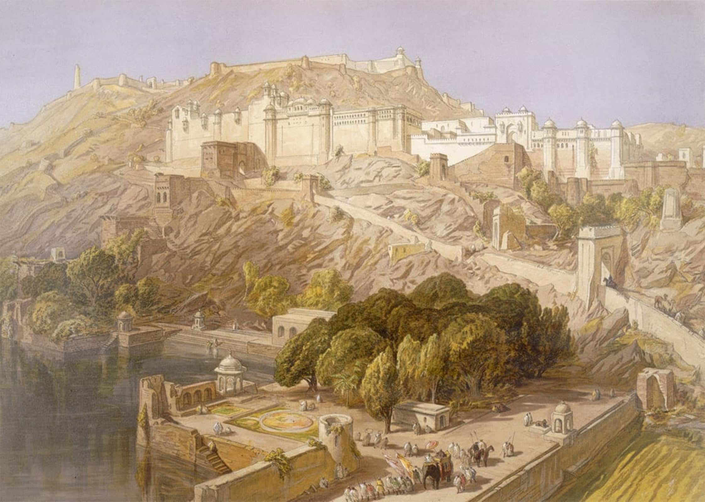 SERENDIPITP Vintage Picture Print on Canvas Wall Art Poster Ambair From india Ancient and Modern by William Crimea Simpson Artwork Print Poster for Wall Decor 60x90cm
