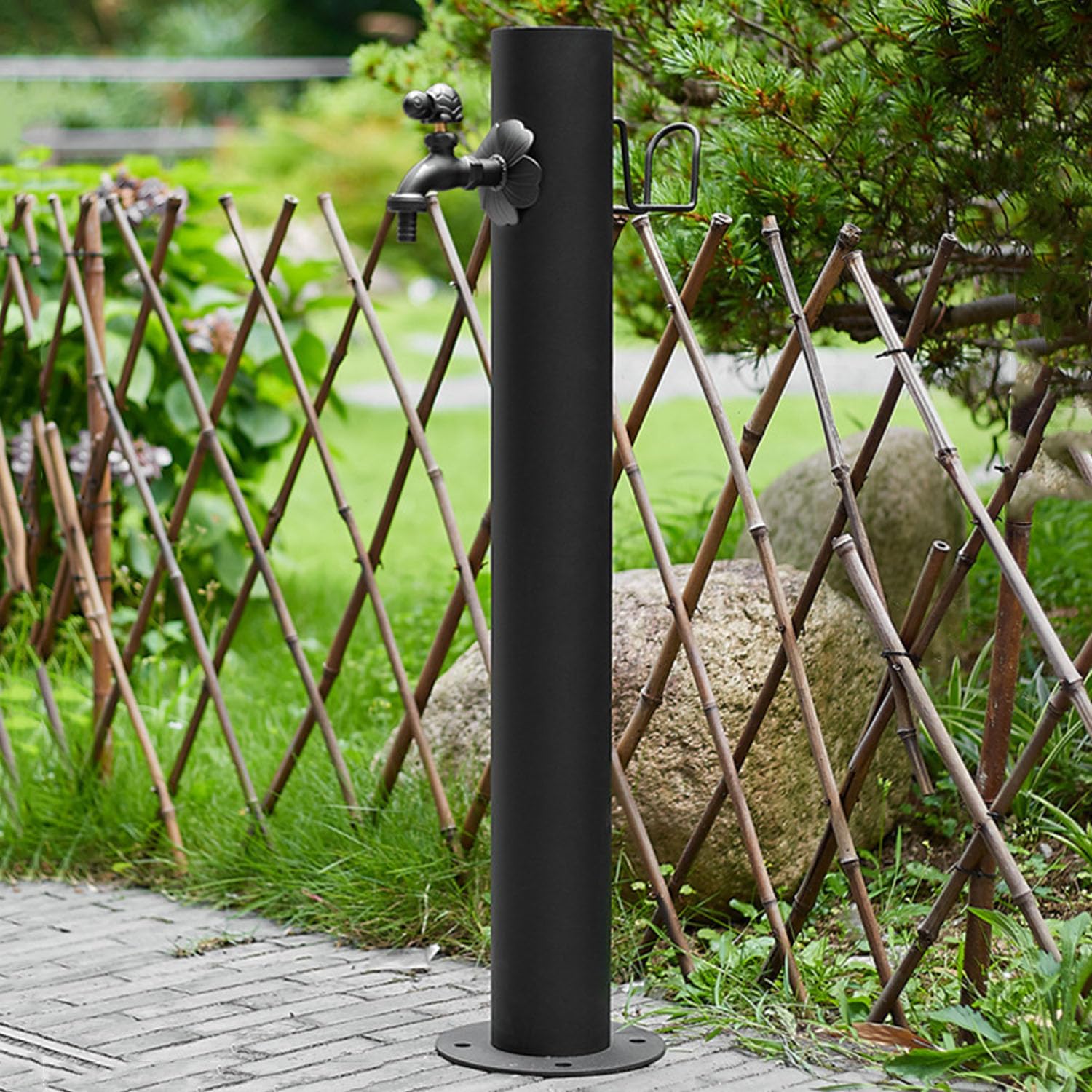 ZYCHSJXA Durable Stainless Steel Outdoor Faucet with 7.5m Spray Gun Vertical Garden Water Column for Villa Courtyards & Parks Perfect Irrigation Landscape Use