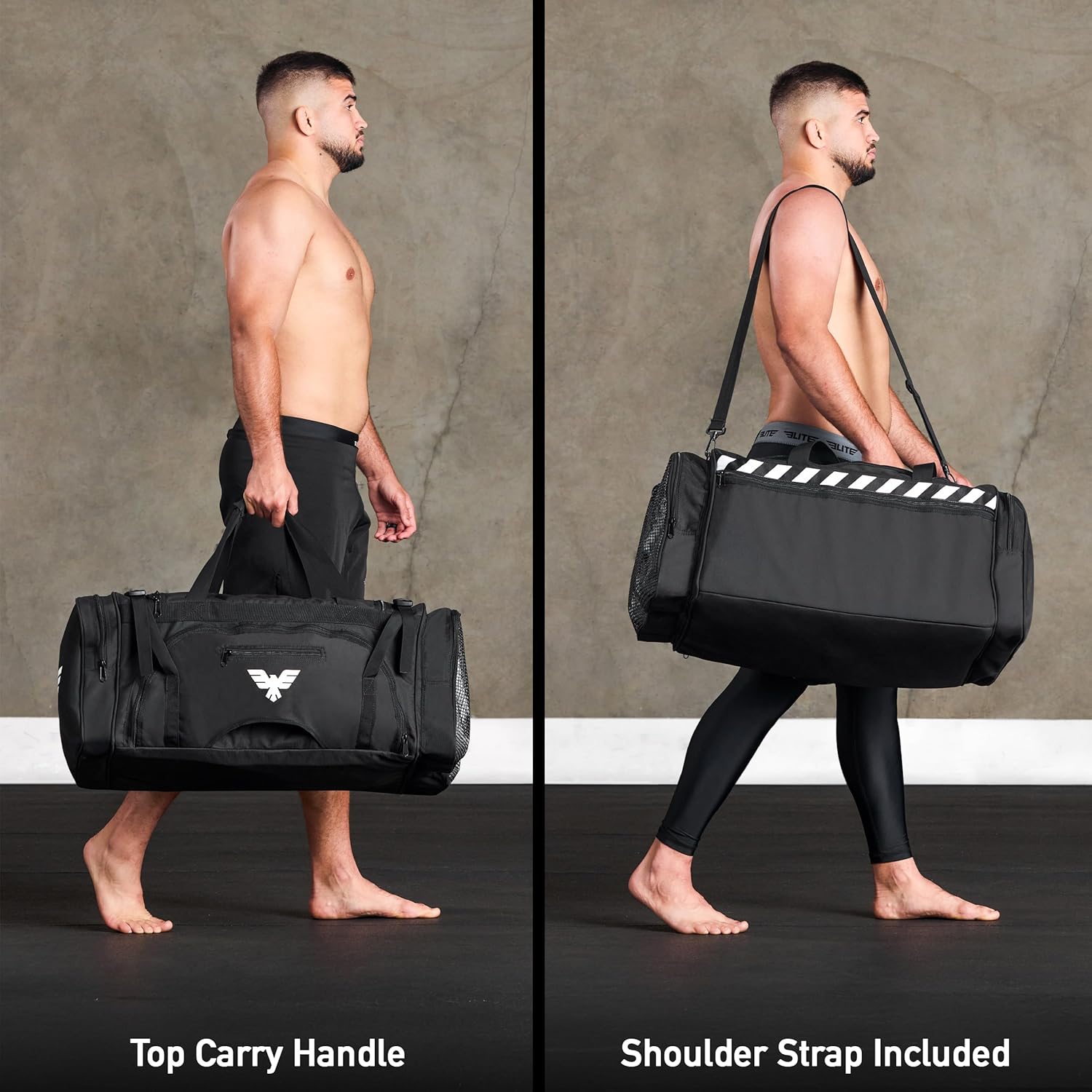 Elite Sports Monster MMA Duffel Bag – Large 44L Cordura Sports Bag w/Mesh Shoe Compartment & Adjustable Strap – MMA, BJJ, Martial Arts Gear – Fits Gi, Headgear, Shin Guards, Rash Guards & More - Image 5