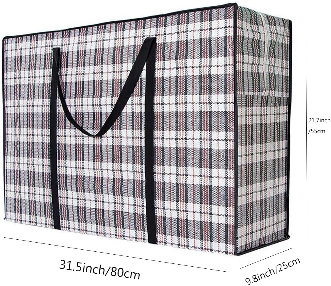 Pack of 2 Extra Large Strong Laundry Bags Random Colour Reusable Jumbo Large Shopping Bags 80x55x25cm Folding Bags for Grocery Shopping Picnics - Image 4