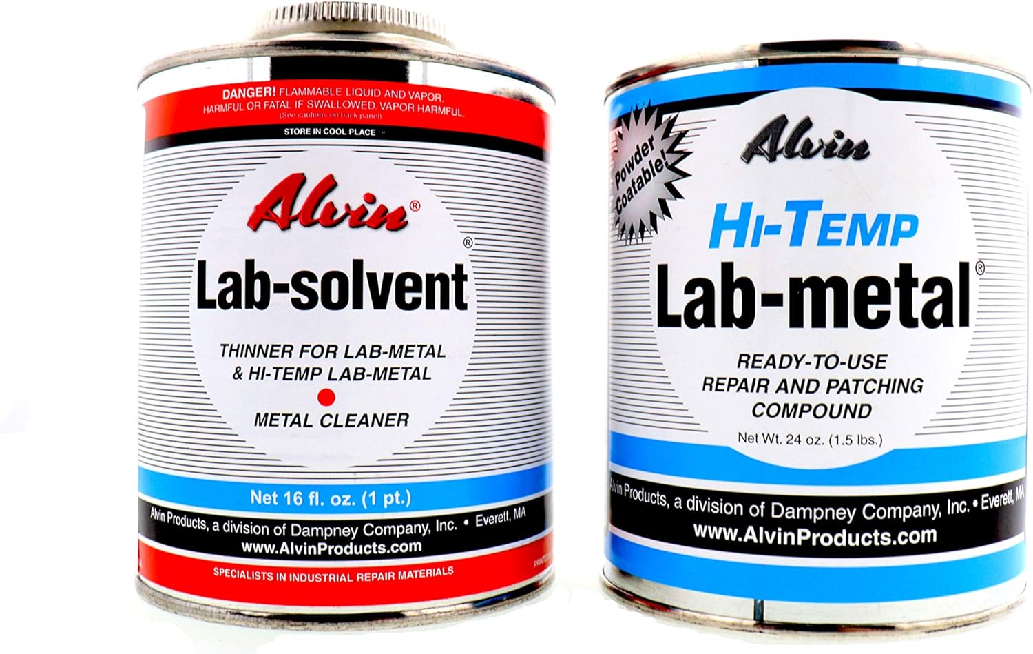Alvin 24 oz Hi Temp Lab Metal Repair Compound and 16 oz Hi Temp Lab