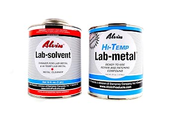 Alvin 24 oz Hi Temp Lab Metal Repair Compound and 16 oz Hi Temp Lab Solvent