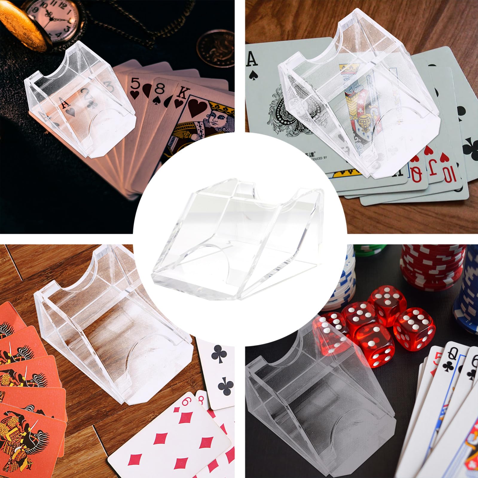 Repartidor de Cartas Acrílico y Diseño Resistente Bordes Redondeados para Juegos de Mesa para Partidas de Póker y Blackjack