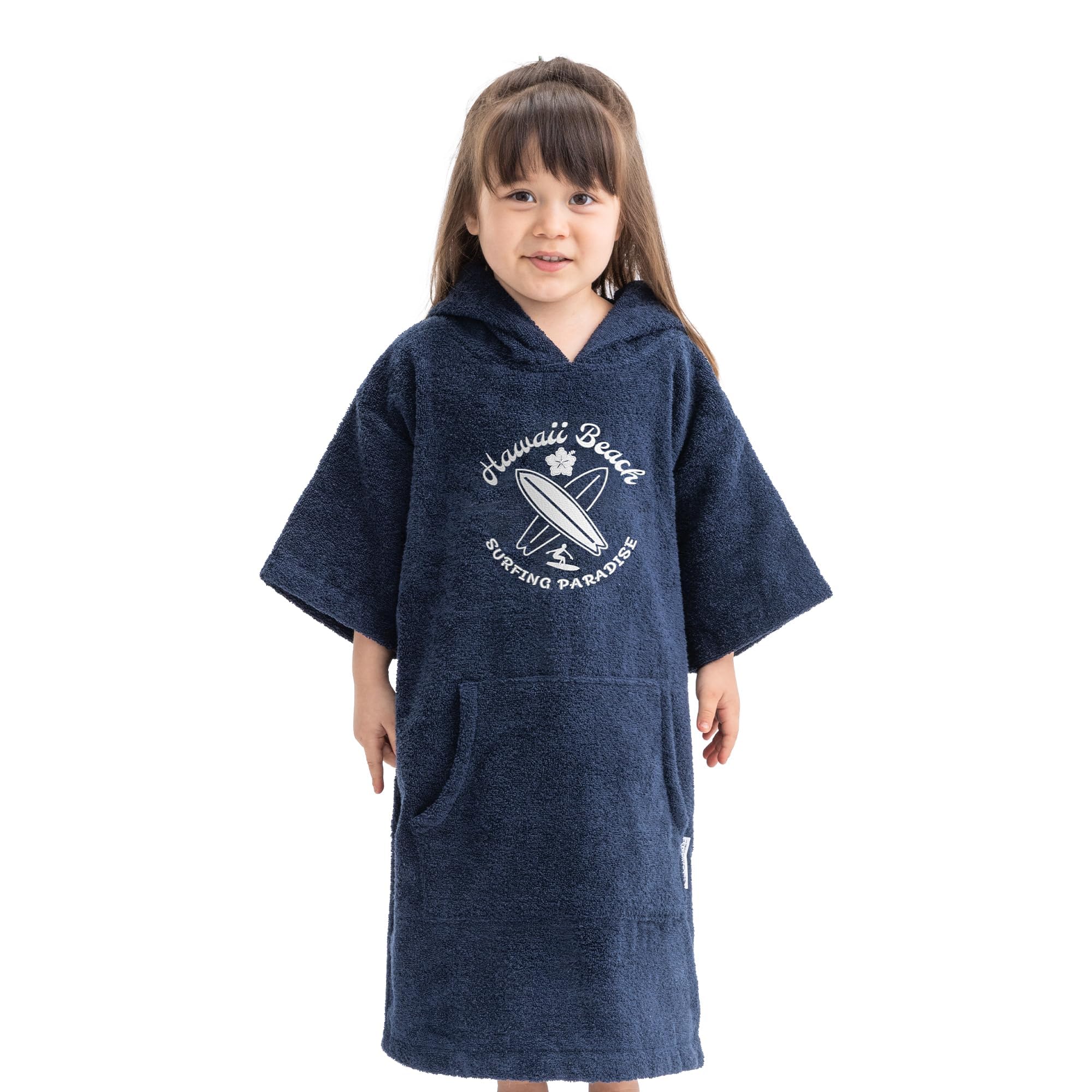HOMELEVEL Badeponcho für Kinder und Teenager - Poncho Handtuch für Strand Schwimmbad - Surfponcho mit Kapuze - Bademantel für Jungen und Mädchen