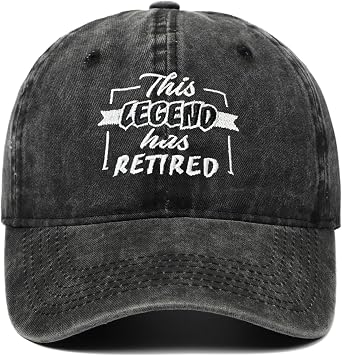 Black Retired Hat for Men Women Embroidered Denim Retirement Baseball Caps