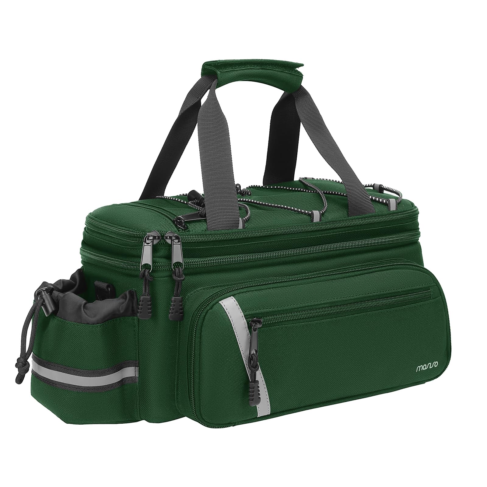 MOSISO Bike Rack Bag with Rain Cover, Bike Trunk Cooler Handag Insulated Bicycle Rear Seat Pouch with 2 Side Foldable Panniers, 8L Cycling Backseat