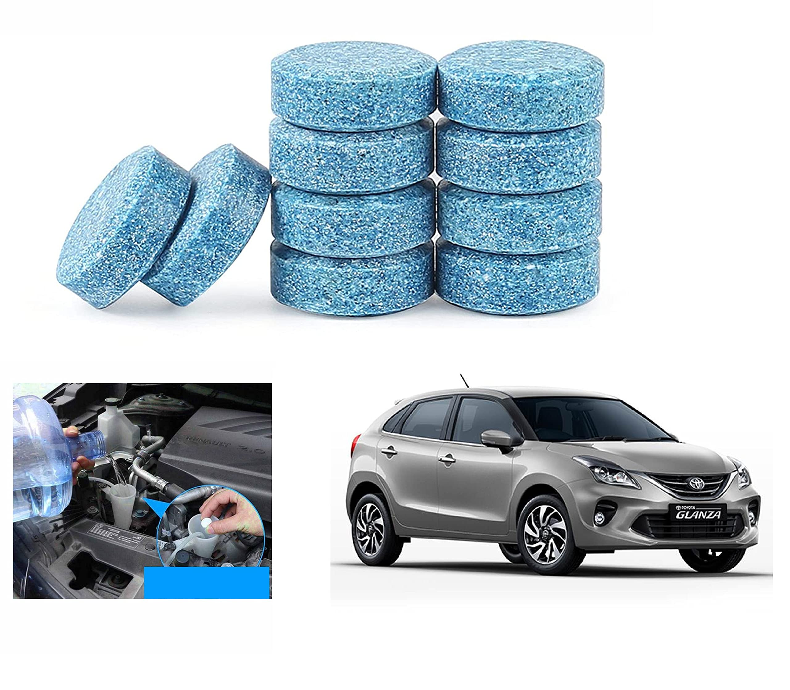 Car Wiper Detergent Effervescent Tablets Auto Windshield Cleaner Glass Tablets| Better Visibility | Safer Driving | Made in India | for Toyota Hyryder (10 Tablets)-image-48