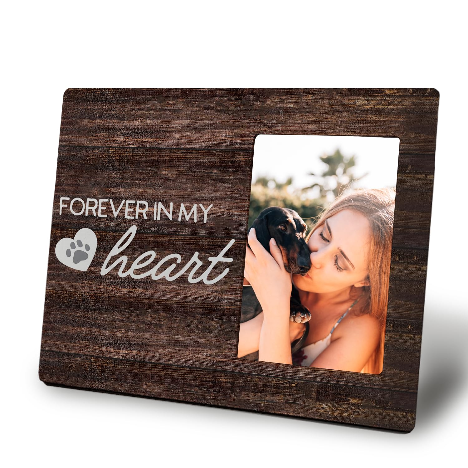 Mancheng-zi Dog Cat Memorial Picture Frame, Loss of Pet Sympathy Gift - 4x6 Frame, Forever in My Heart