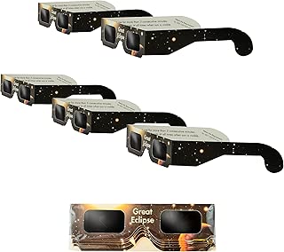 na SEG-013 Solar Eclipse Glasses | ISO & CE Certified Safe Solar Eclipse Shades | Viewer and Filters | Protection for All Ages (5 Pack) - coolthings.us