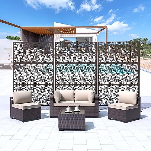 Miniatura 7 de Trumbeak Pantalla de privacidad para exteriores, pantalla decorativa de privacidad para patio, 76 pulgadas de alto x 47 pulgadas de ancho, panel