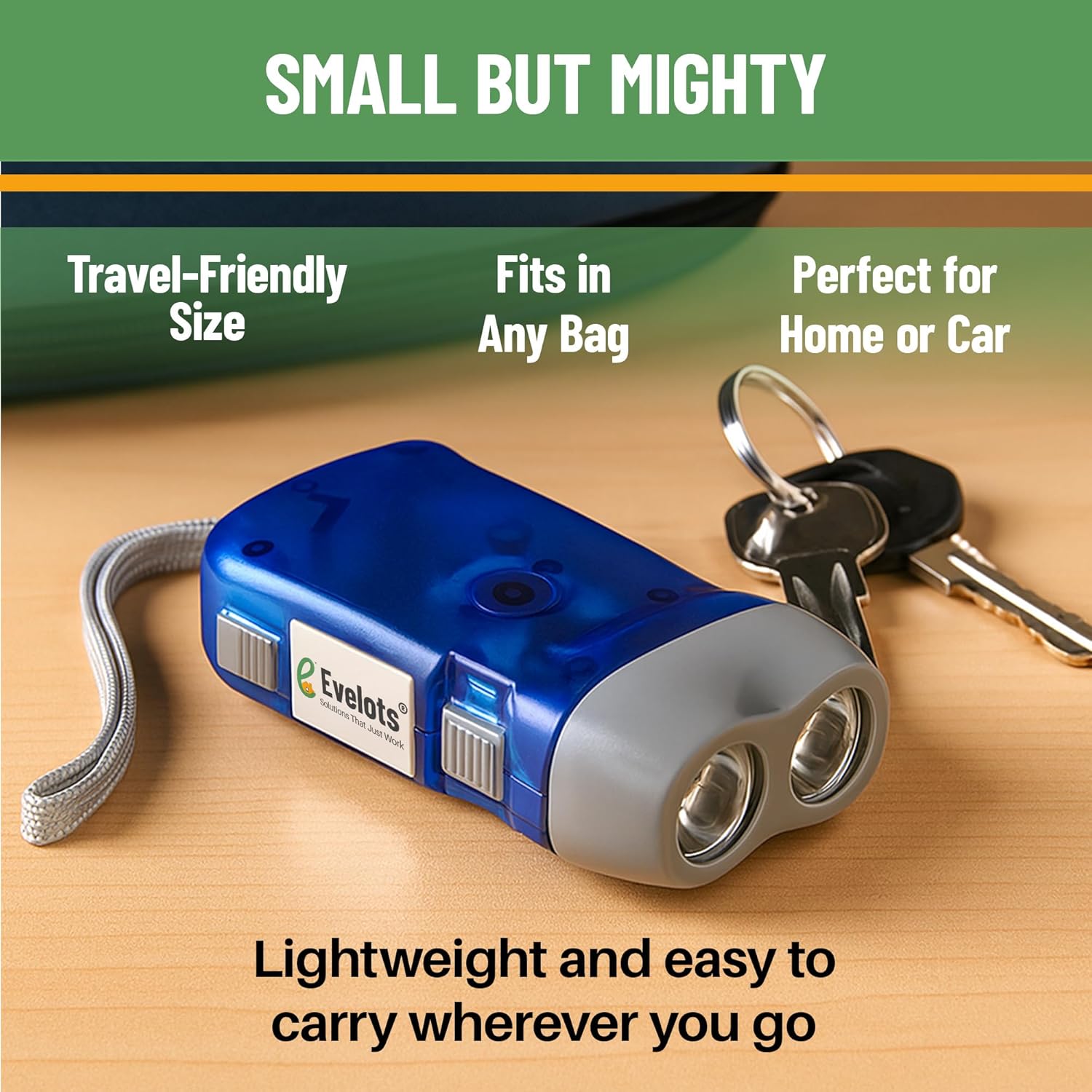 Evelots Hand Crank Emergency Flashlight 24-Pack - Rechargeable Crank Light, Double LED Hand Press Flashlight for Camping, Car, Hiking, Outdoor Sports & Power Outages