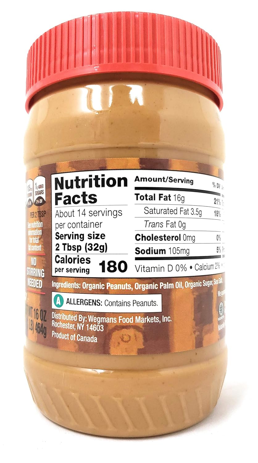 Wegmans Organic Peanut Butter Spread 2 Packs (Creamy)