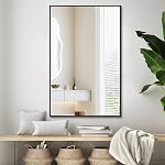 DESBING Black Bathroom Mirror for Wall, 30x48 Inch Rectangle Mirrors with Metal Frame, Modern Vanity Wall Mirror Decor for Entryway Hangs, Bathroom Living Room Horizontal or Vertical