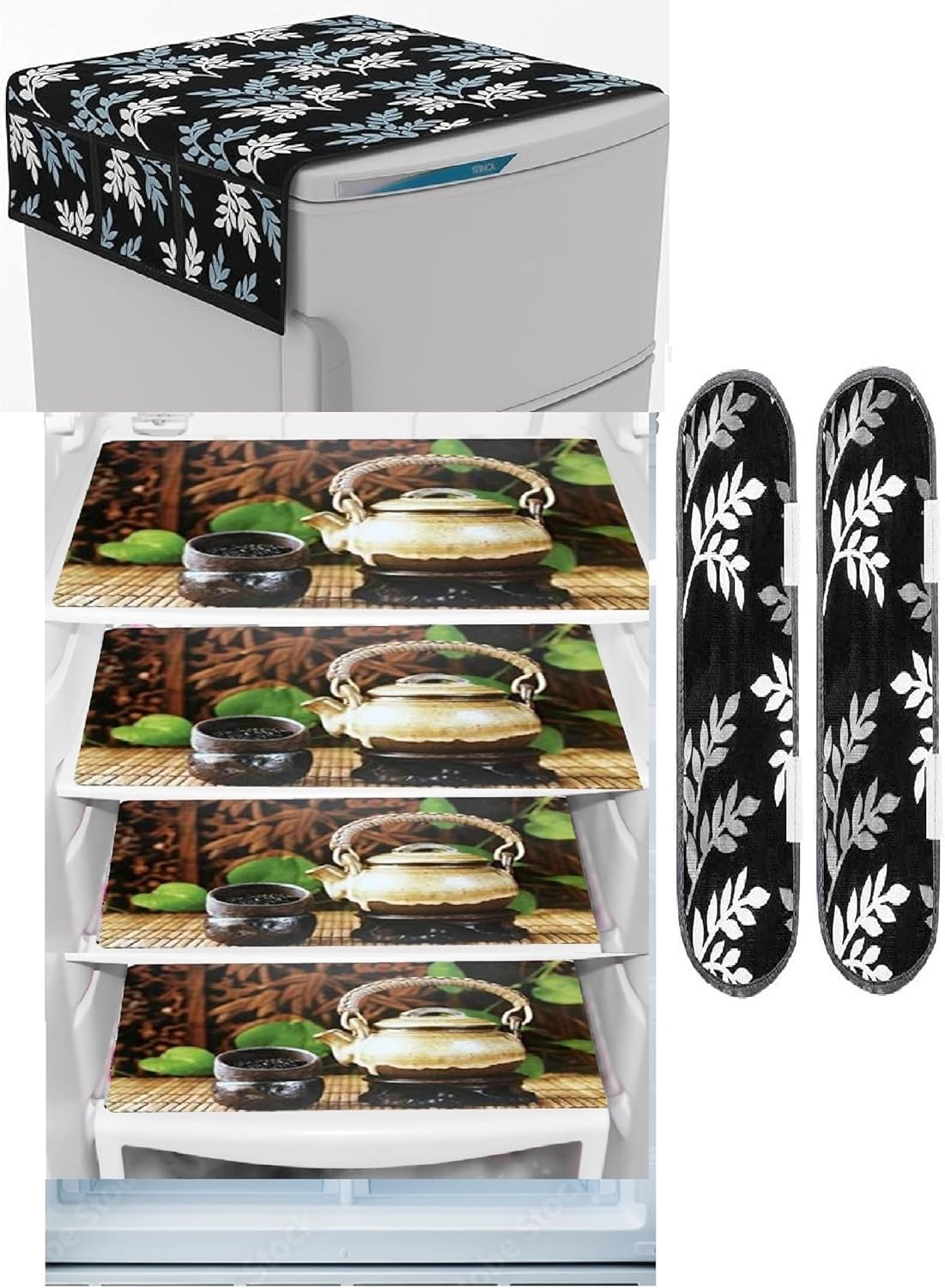 Trendy Rabbit Fridge Top Cover Combo Set of 7 – Includes 1 Top Cover, 2 Handle Covers, 4 Waterproof Mats with Multi Print for Home & Kitchen Use- (Set of 7 Piece, Rajasthani Design) Trendy Rabbit Fridge Top Cover Combo Set of 7 – Includes 1 Top Cover, 2 Handle Covers, 4 Waterproof Mats with Multi Print for Home & Kitchen Use- (Set of 7 Piece, Rajasthani Design)