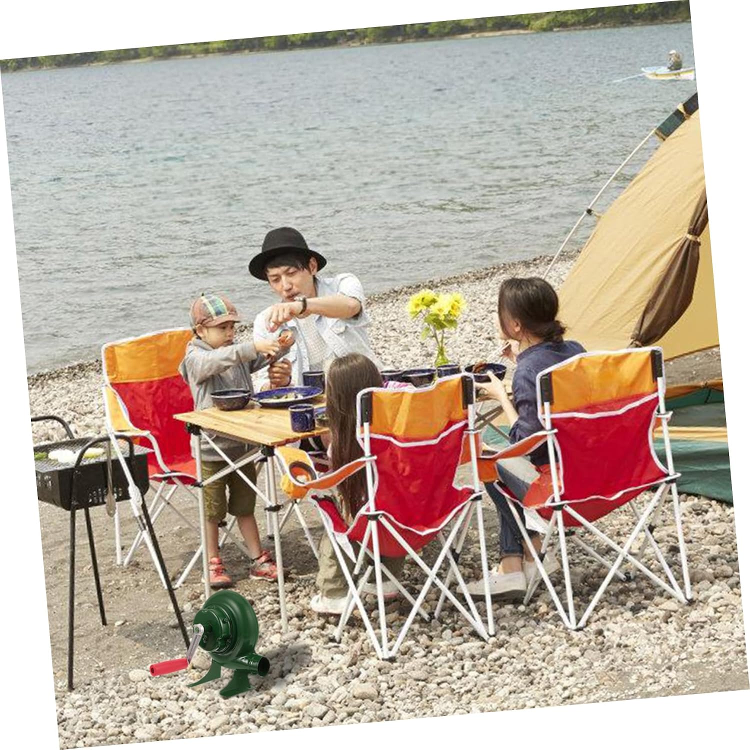 balacoo Halloween Hand Crank Bbq Fan Manual Fire Blower for Camping