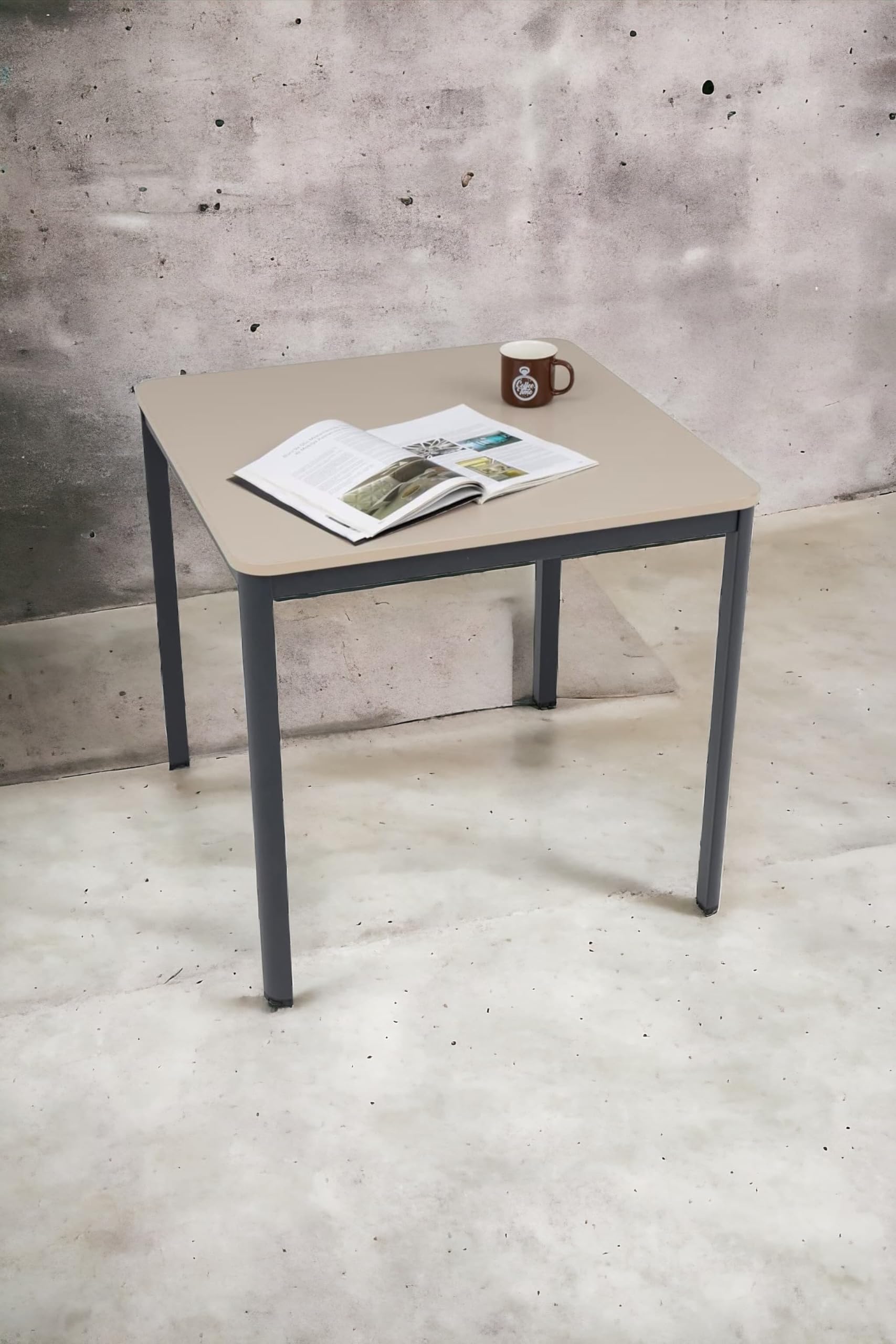 furni24 Bureau D-profiel Nova 120 x 80 x 75 cm, zandkleur, eenvoudige montage, werktafel, bureautafel, keukentafel, eettafel, printtafel, kantoormeubels, computertafel, gamingtafel, multifunctionele