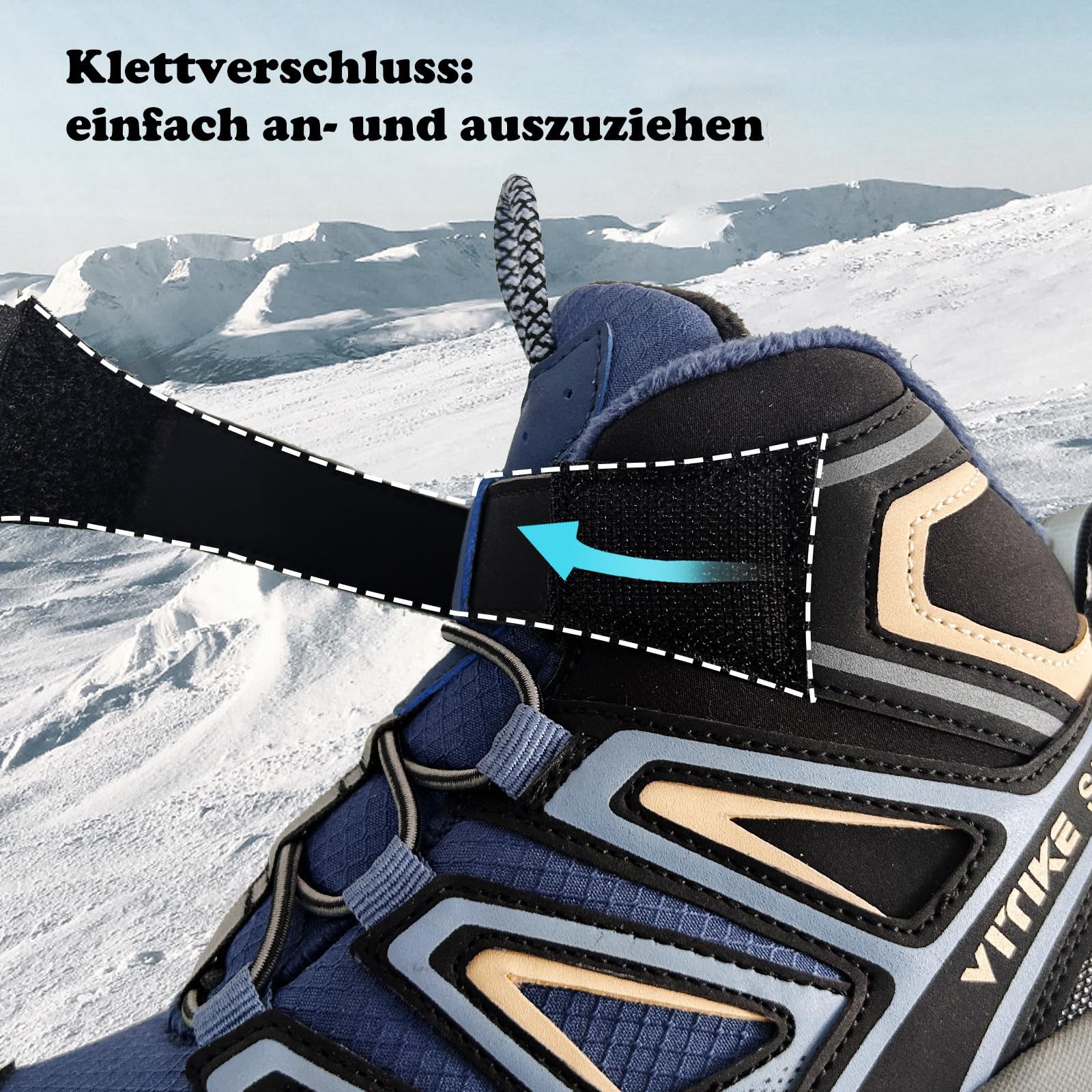JMFCHI FASHION Chaussures d'hiver pour garçon - Bottes de neige - Doublure chaude - Chaussures de randonnée et de trekking