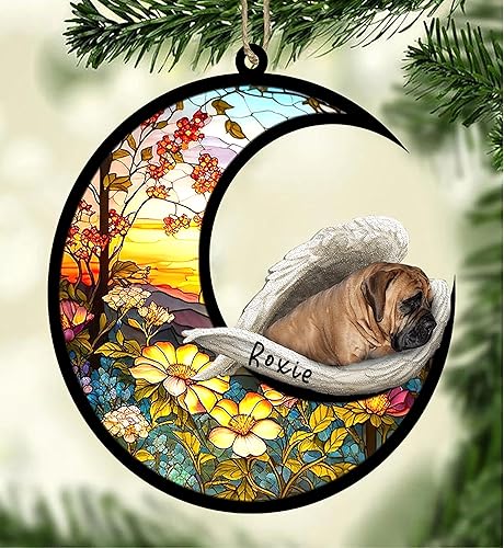 Miniatura 107 de Chow Chow Dog Memorial Suncatcher, adorno de Navidad Chow Chow con nombre, atrapador de pérdida de mascotas, regalos para los amantes de los perros