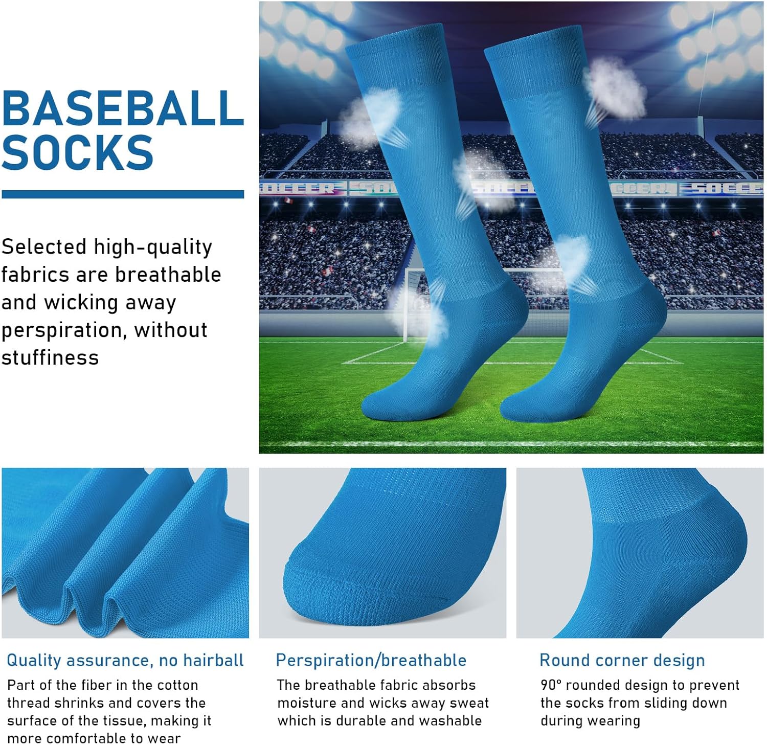 Zhanmai Baseball Belt and Socks Combo Adjustable Softball Socks and Belt Elastic for Youth Boys Girls, Adult - Image 3