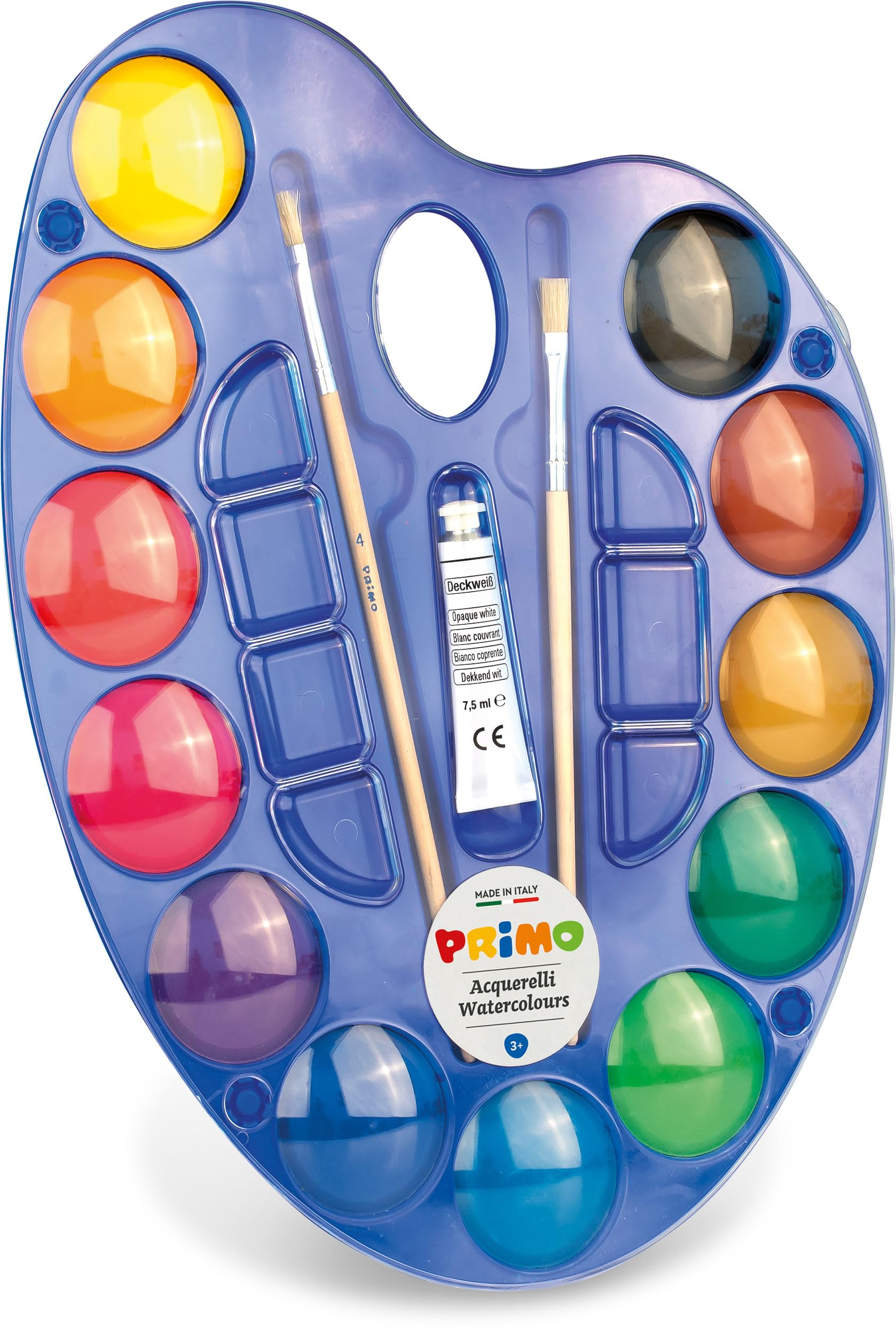 PRIMO Jumbo Acquerelli per Bambini con 12 Colori per Bambini 5 Anni