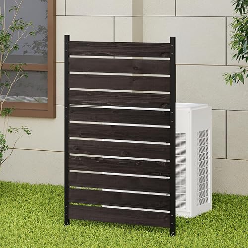 Wooden Privacy Screen 38"W × 61"H, No-Dig Patio Fence, Outdoor