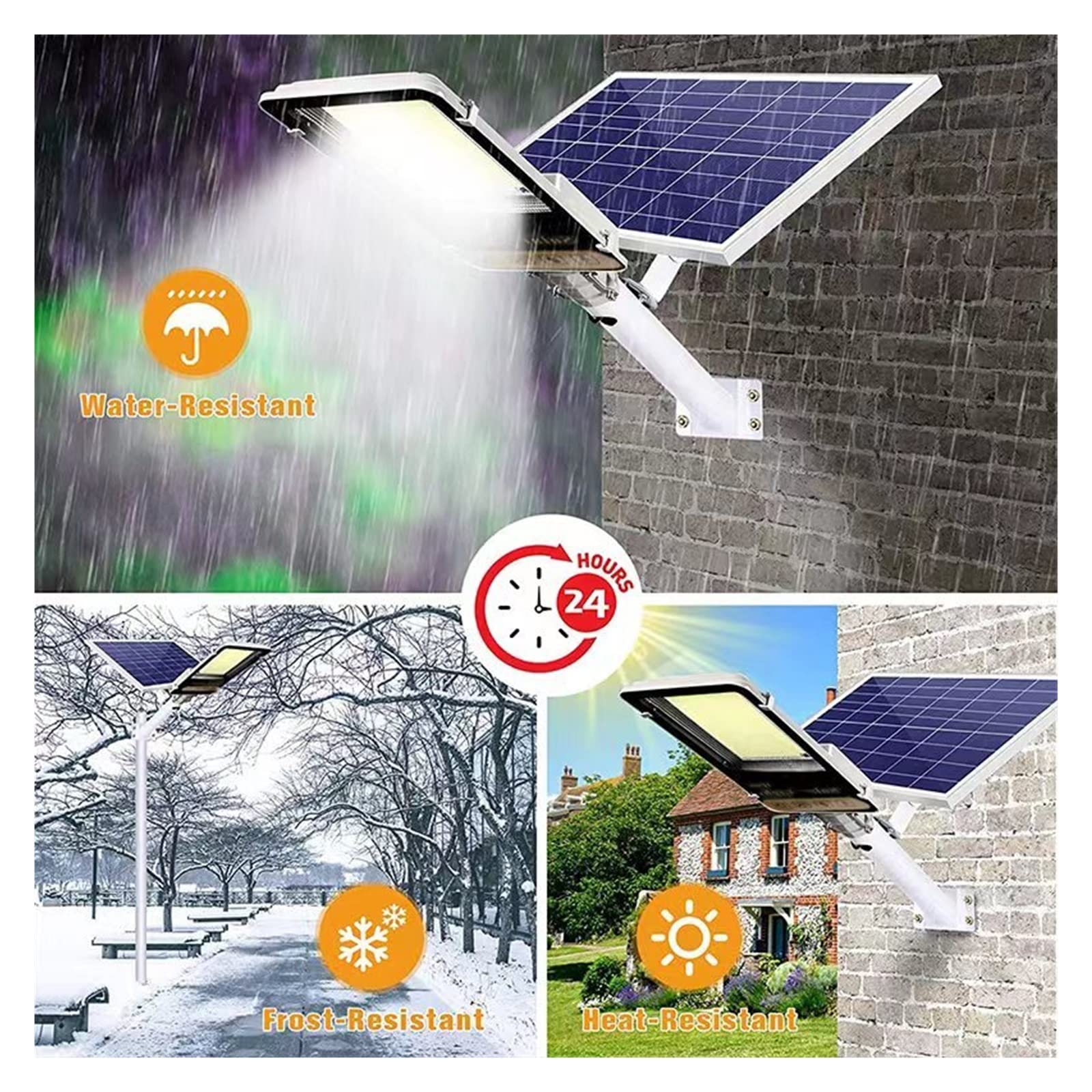 Lampy Solarne Zewnątrz, Potężny Split Solar Street Light Wodoodporny ogród na zewnątrz Światło słoneczne Dom Zdalne sterowanie Led Light Zewnętrzne oświetlenie podwórka,Do ogrodu, ulicy, werandy(1000