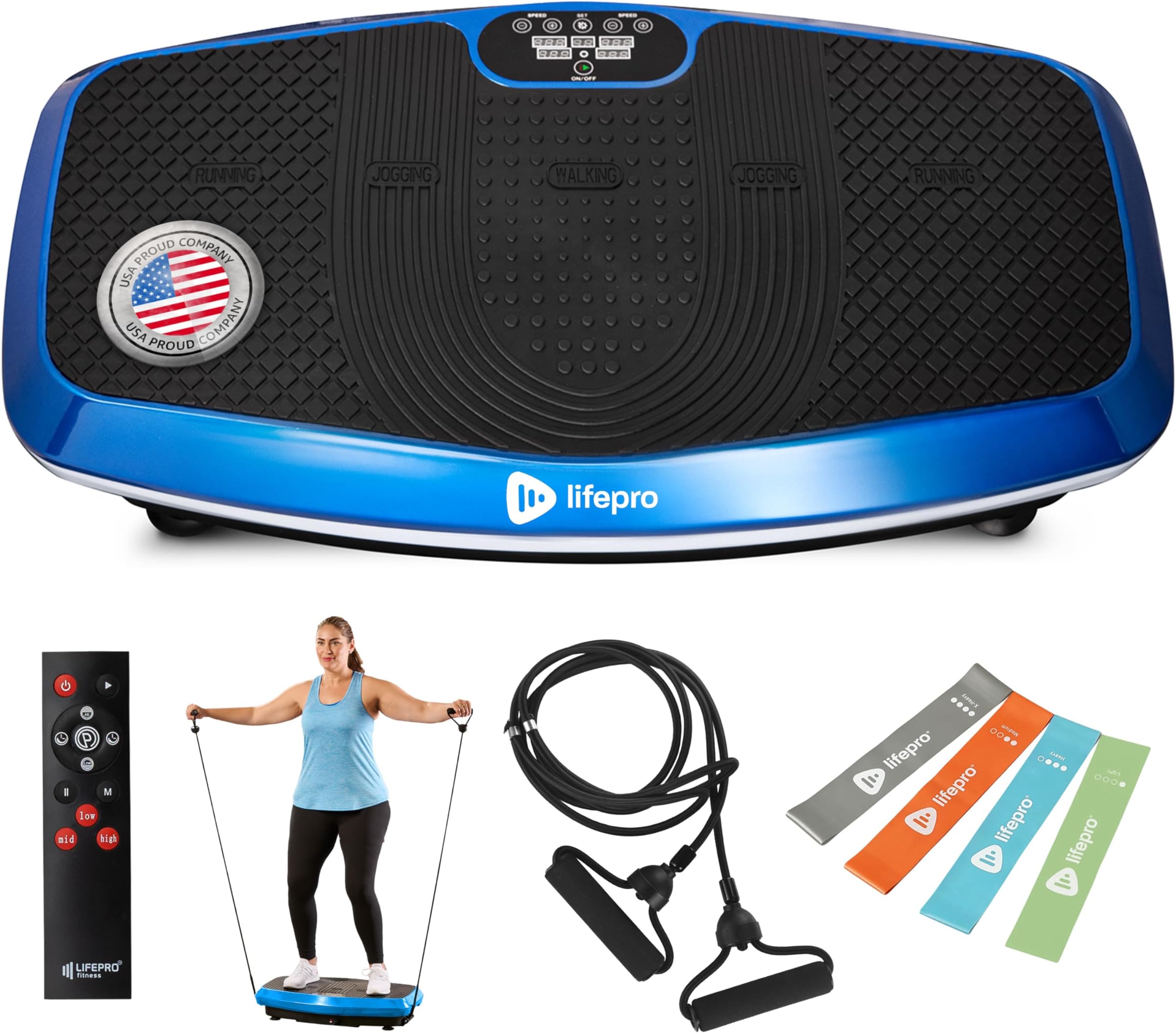 Lifepro 3D Vibration Plate Exercise Machine — Whole Body Vibration Platform Machine with Dual Motors, 99 Speeds, 8 Presets & Resistance Bands — Vibrating Plate for Lymphatic Drainage and Muscle Toning