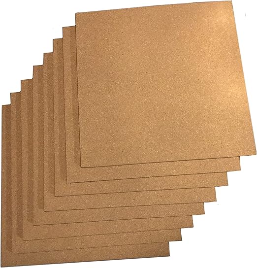 Cork Board Tiles - 8 Pack Square - 12" x 12" - 1/4" Thick Cork Tiles - Premium Natural Cork for Bulletin Board, Display or Mini Wall - 72 Self Adhesive Squares Included