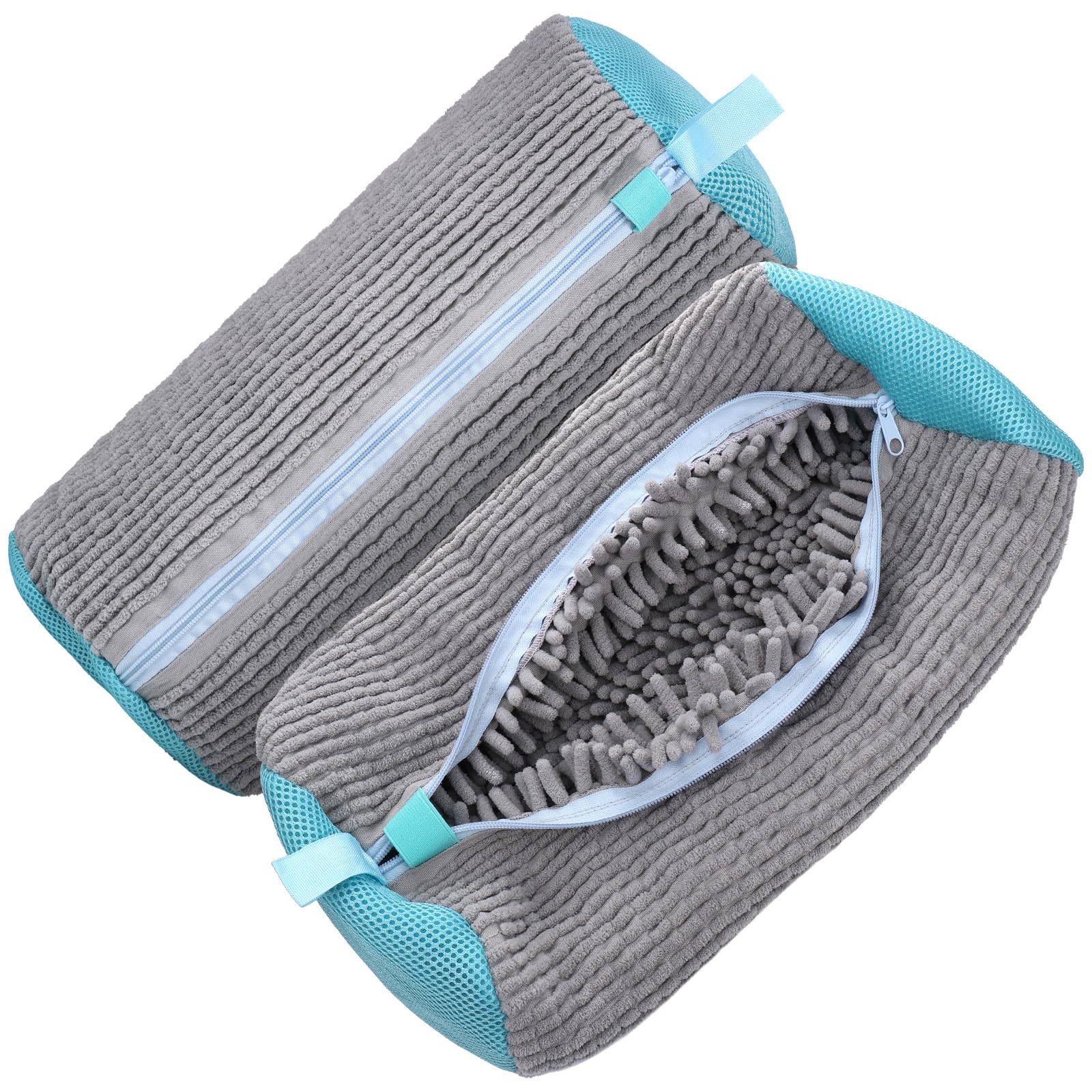 Kssvzz 2Pcs Shoe Washing Machine Bag, Trainer Washing Machine Bag with Zipper, Reusable Laundry Shoe Bags, 360° Deep Cleaning Shoe Washing Bags (Grey)