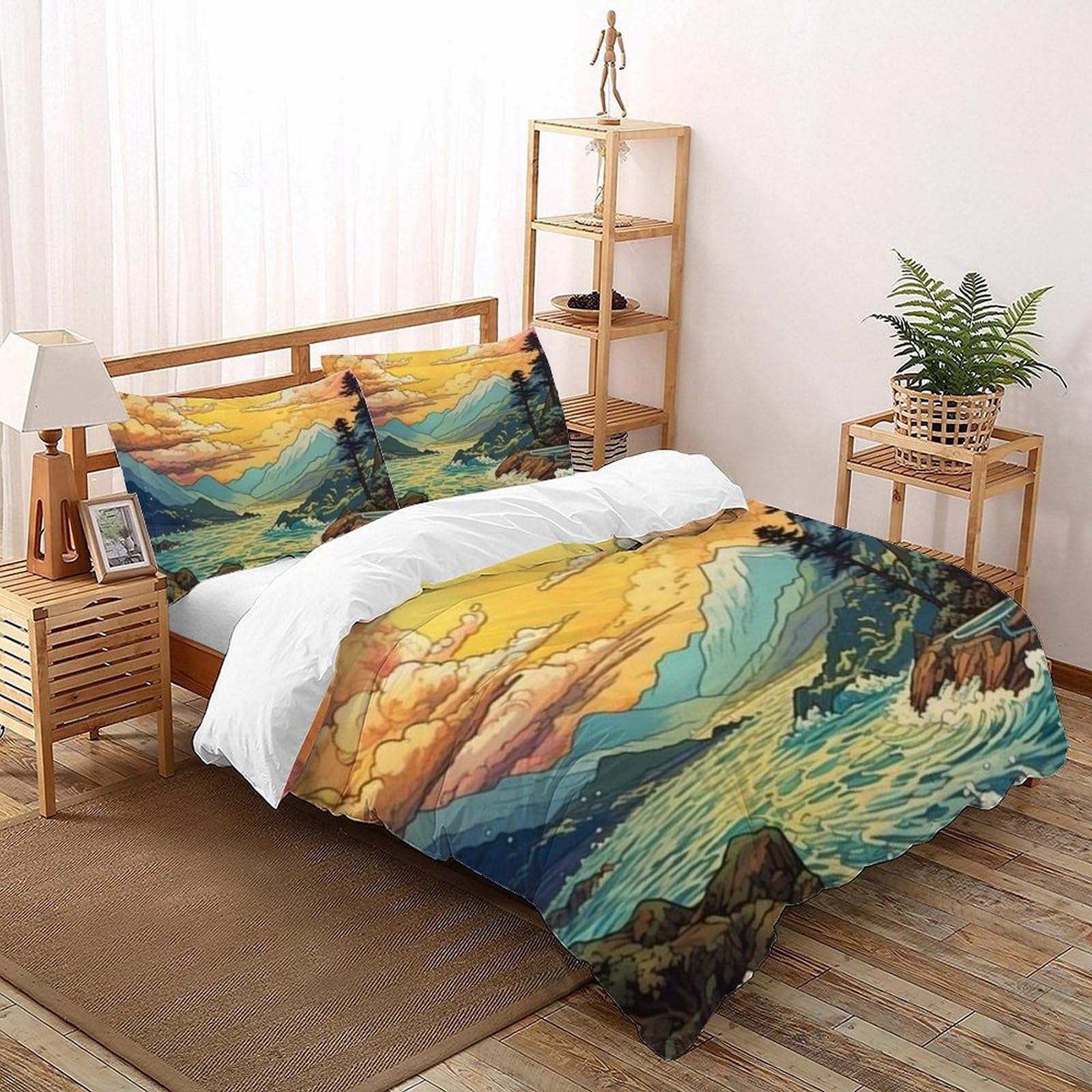 Housse de couette Super King paysages colorés microfibre 260x220cm
