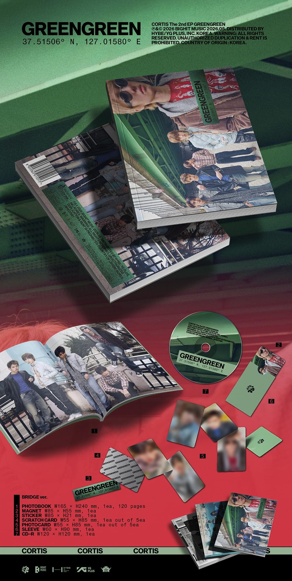 CORTIS GREENGREEN [Album fotografico Ver.] Il 2° EP Album (BRIDGE ver.)