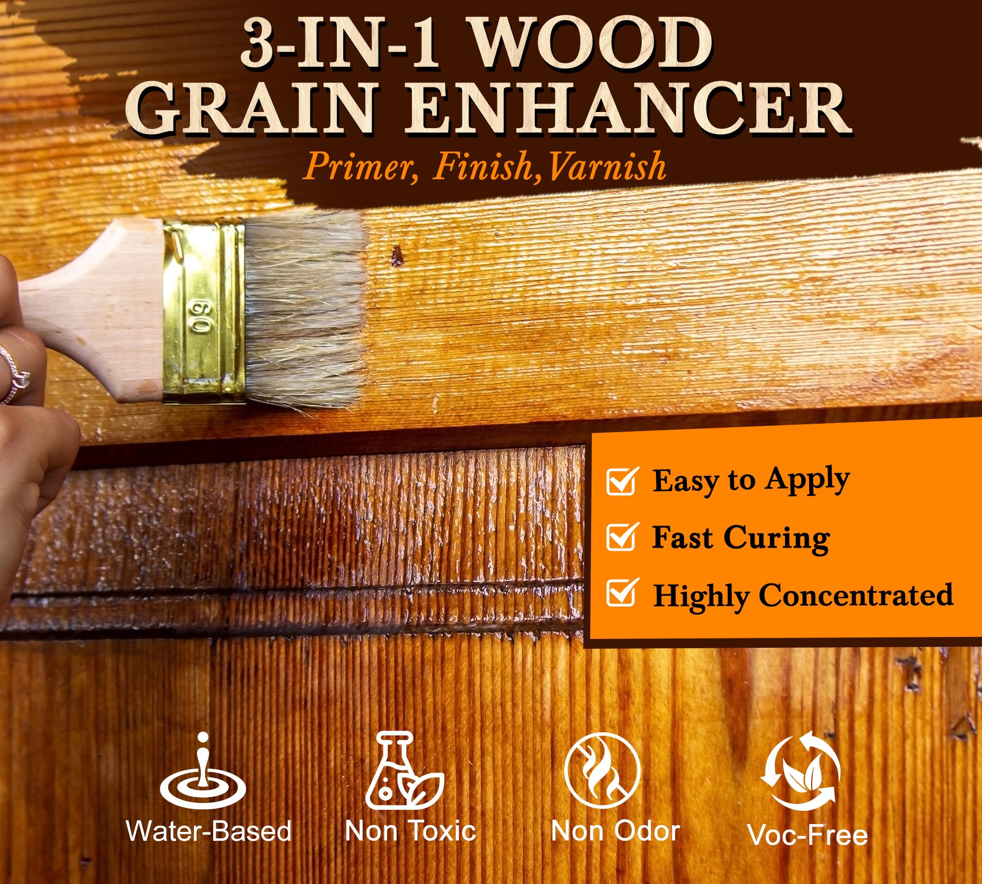 Tinte a base - Palisandro | 250 ml Barniz base agua para muebles de madera interior y exterior, puertas, ventanas, armarios, no tóxico, resistente a tintes - 3