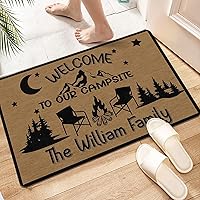 Vista 2 de Magimagine Alfombra personalizada para puerta de cámper, alfombra de puerta de RV de camping personalizada con texto, alfombra de cámper